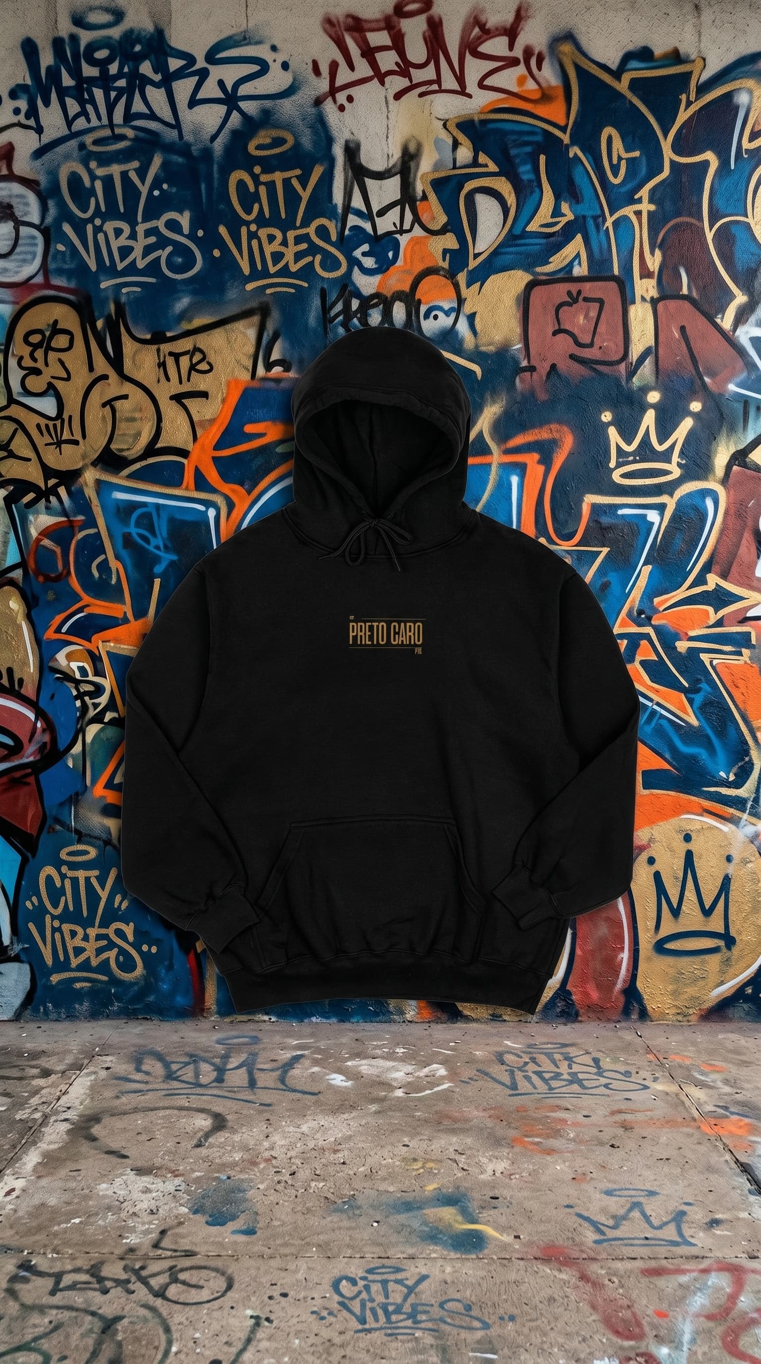 Moletom Preto PTC · Dourado